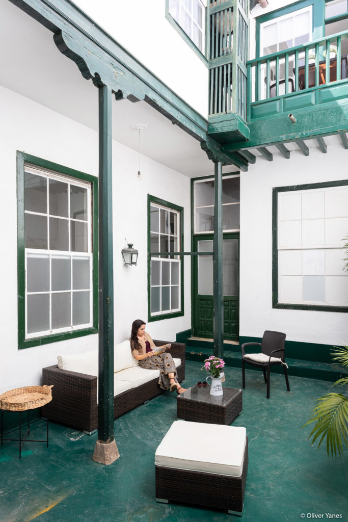Patio interior en casa histórica en La Laguna en alquiler vacacional